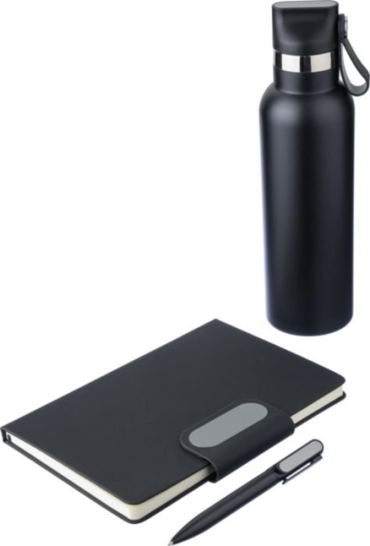 Confezione regalo ecologica con borraccia penna e taccuino Erren