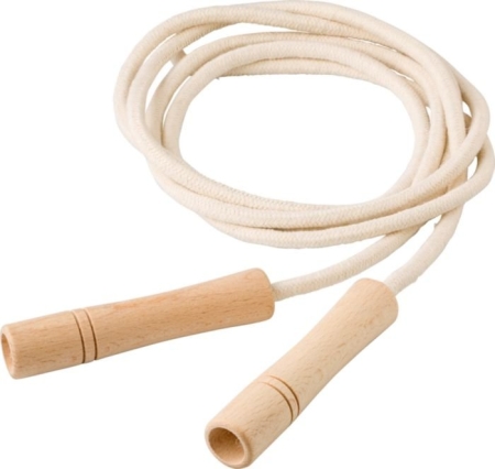 Corda per saltare FSC con manici in legno e custodia in cotone Edmund