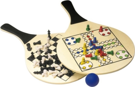 Gioco racchette da spiaggia FSC con giochi da tavolo e custodia Colby