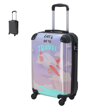 Trolley personalizzabile con fronte trasparente e 4 ruote Pletux