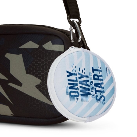 Mini astuccio rotondo in neoprene sublimato.