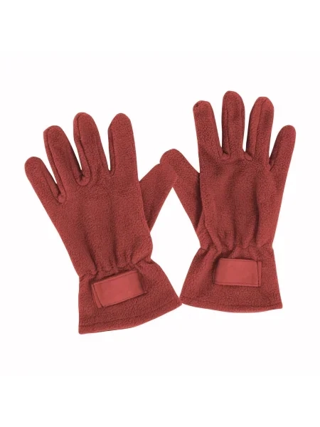 Guanti in polar da uomo con elastico ai polsi ed etichetta personalizzabile