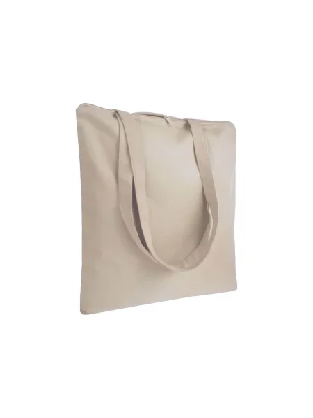 Shopper in cotone con zip personalizzata Monza Natural 220
