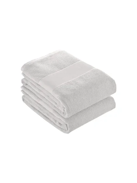 Teli spugna bianchi personalizzati di cotone 50 x 100 cm con banda opaca