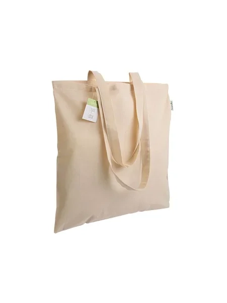Shopper di stoffa in cotone biologico 140 g/m² Tripoli Natural 38x42 cm