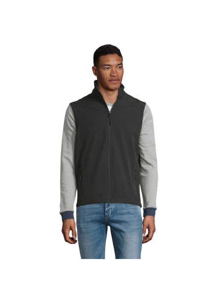Gilet softshell uomo 280 g/m² con zip e tasche Sol's Race bw men