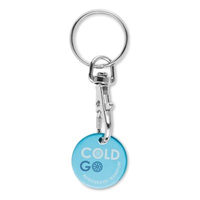 Portachiavi Gettoni trolley in alluminio colorato con la vostra grafica stampata o incisa