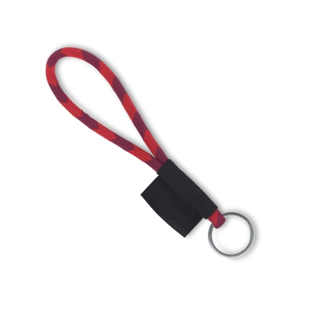 Lanyard corto in poliesterea due toni con etichetta in quadricromia o tessuta.