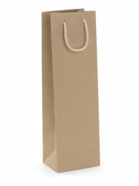 Buste vino in carta sealing - 12x9x40+5 cm - maniglia in corda di cotone