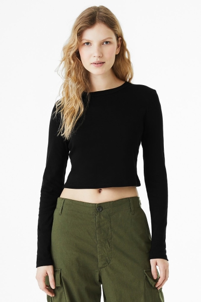 T-shirt donna 180 g/m² personalizzabile Bella+Canvas Women’s Micro Rib Long Sleeve Baby Tee