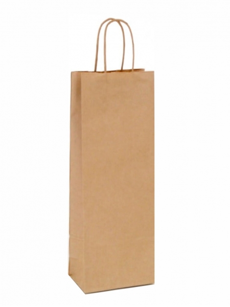 Buste portabottiglie in carta - 15x8x31 cm - maniglia ritorta