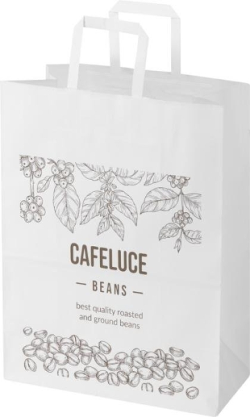 Sacchetto di carta da 80-90 g/m² con manici piatti, 32 x 17 x 39 cm Kraft