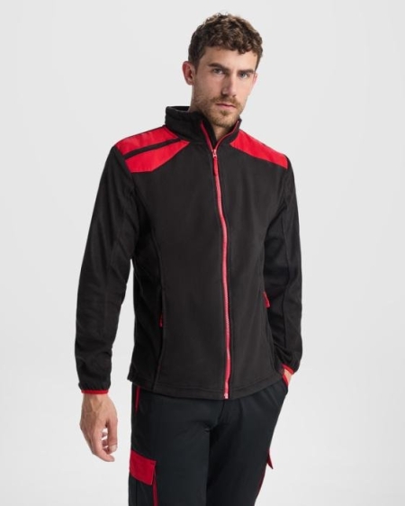 Giacca micropile bicolore con zip e collo alto Roly Workwear Terrano