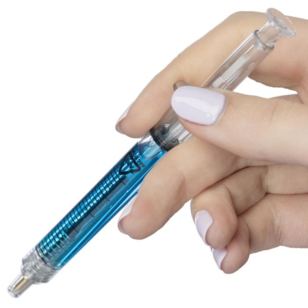 Penna a sfera in ABS riciclato a forma di siringa Dr. David