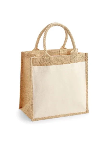 Shopper personalizzate in juta e cotone Debby 30x30x19 cm