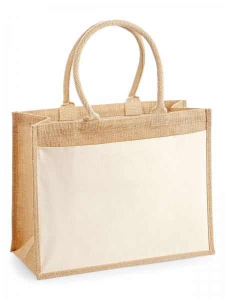 Shopper personalizzate in juta e cotone Daisy 42x33x19 cm