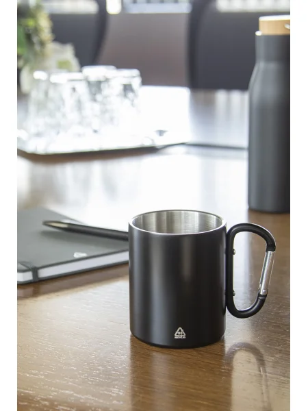 Tazza termica acciaio riciclato 300ml con moschettone Odisha