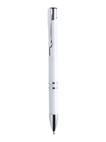 Penna in plastica refill blu con clip cromata personalizzabile Ponnel