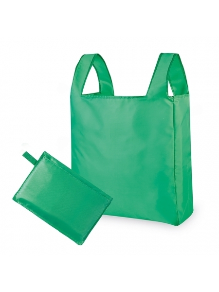 Shopper bag pieghevoli in nylon personalizzate Tracy 42 x 56 x 15 cm