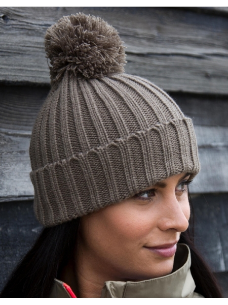 Cappellino invernale con pom pom personalizzabile Result Winter Essentials HDi Quest Knitted