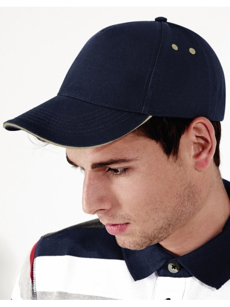 Cappellino adulto personalizzato Beechfield Ultimate 5 Panel Cap Sandwich Peak