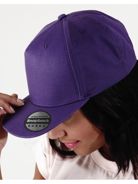 Cappello modello rap e snapback personalizzato Beechfield 5 Panel Snapback Rapper Cap