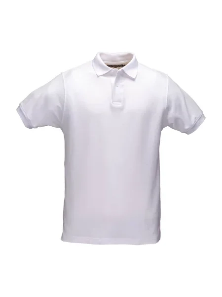 Polo uomo in cotone 180 g/m² manica corta personalizzabile White