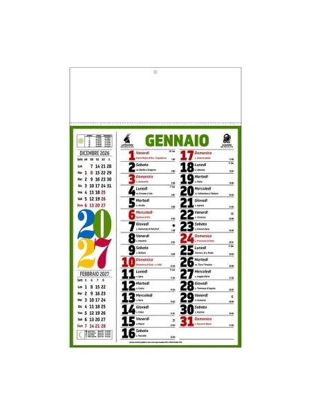 Calendario olandese personalizzabile Nettuno 28,8 x 47 cm