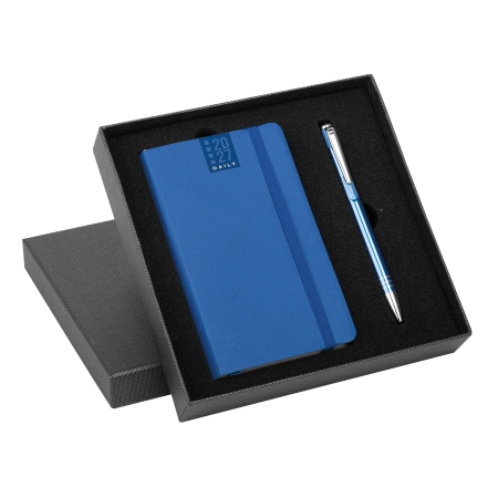 Parure con agenda giornaliera 9 x 14 cm e penna personalizzabile Flex Day