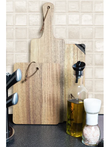Tagliere personalizzabile legno acacia con manico Acaserve