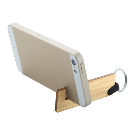 Portachiavi personalizzabile bambù con supporto cellulare Rufa