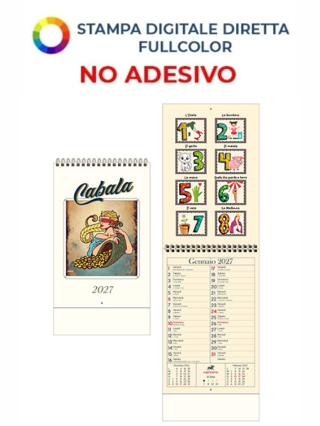 Annuario illustrato spiralato personalizzabile Cabala 15,5 x 54 cm
