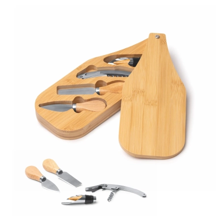 Set vino e formaggio in bamboo personalizzabile Norvino