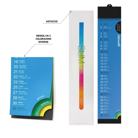 Calendario Silhouette personalizzabile Slim Color Wall 10 x 51 cm