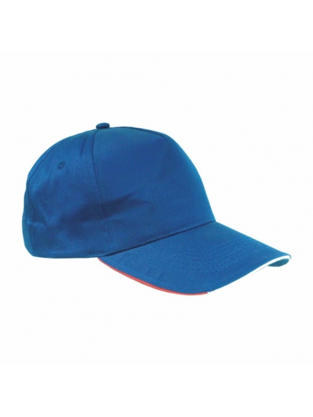 Cappellino in cotone con profilo e ricamo tricolore