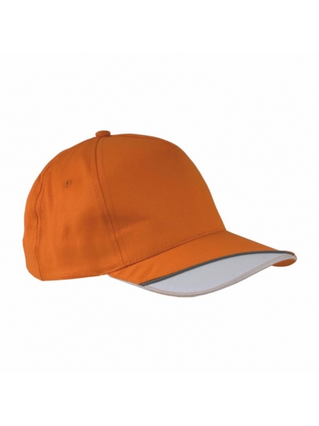 Cappellino in cotone con spicchio bianco su visiera