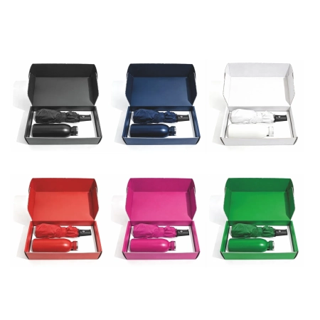 Set regalo ombrello e borraccia personalizzabile Ombry
