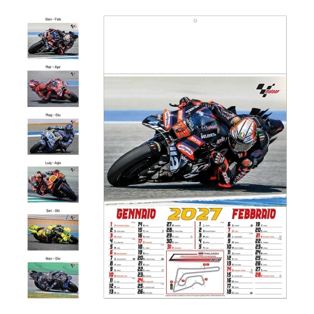 Calendario da parete illustrato personalizzabile Moto Mondiale 32 x 49,5 cm