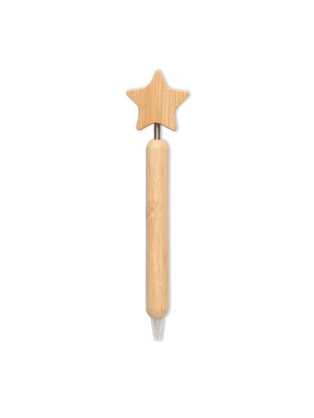Penna natalizia personalizzabile bambù a stella STARPEN