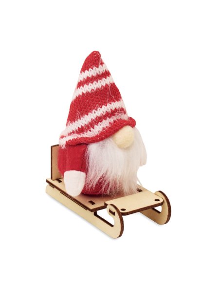 Gnomo natalizio personalizzabile su slitta in legno FROSTY SLEIGH