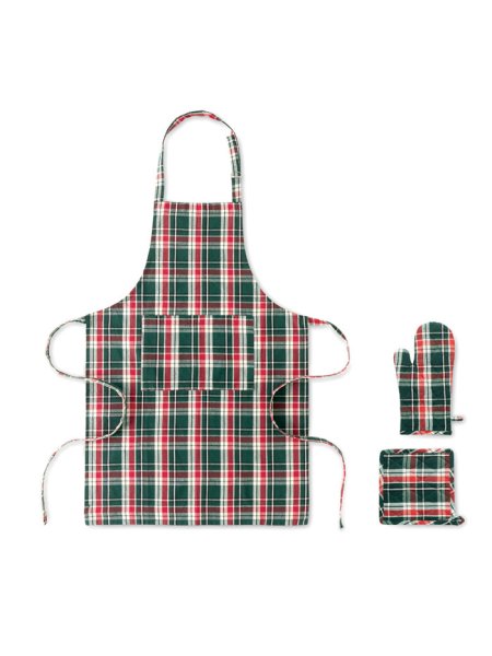 Set cucina personalizzabile cotone 200 g/m² a quadri SANTAPRON