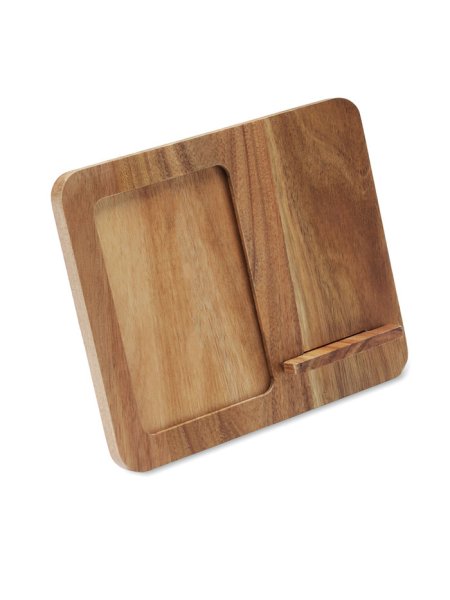 Caricatore wireless personalizzabile legno acacia 15W Finwood