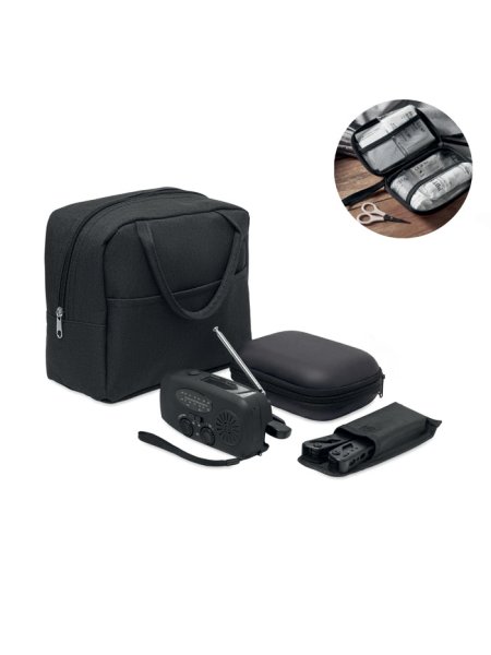 Kit emergenza personalizzabile radio torcia RPET Safenest