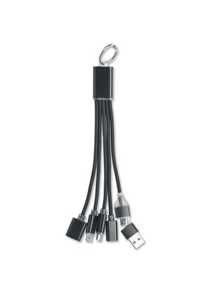 Portachiavi USB personalizzabile HUB 3 in 1 alluminio Hublue