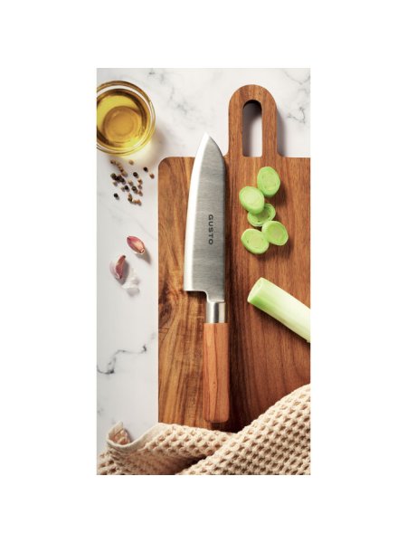 Coltello chef personalizzabile inox manico legno faggio Slice
