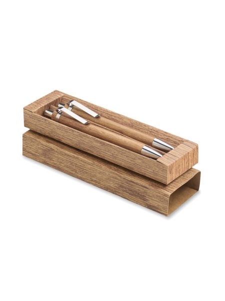 Set penna matita personalizzabile legno acacia FSC Jakarta set