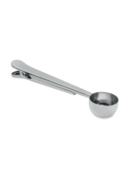 Paletta caffè personalizzabile inox con clip chiudi sacchetto Spooncoop