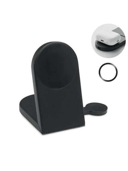 Stazione ricarica wireless personalizzabile 3 in 1 Elasti
