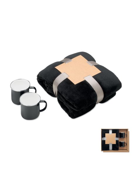 Set regalo personalizzabile coperta pile e 2 tazze Agradable