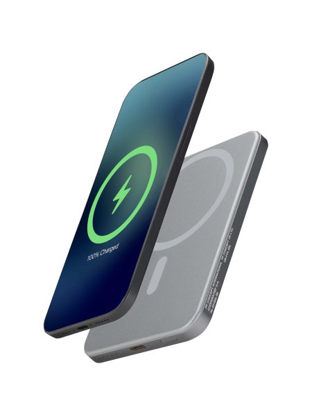 Power bank magnetico da 5000 mAh in alluminio riciclato RCS Avis